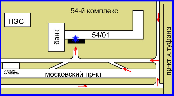 Схема проезда в магазин